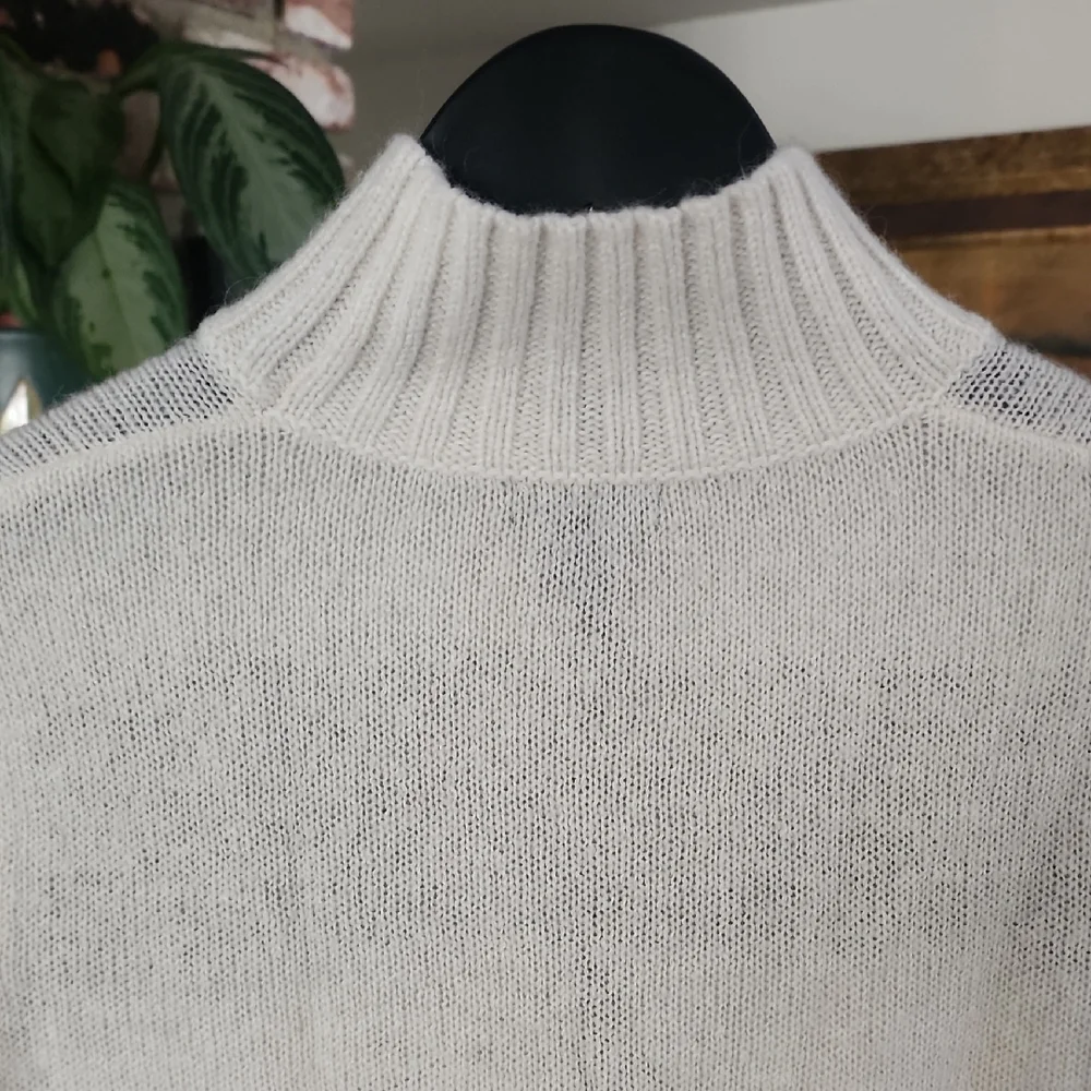 Eddie Bauer Ski Sweater Womens M Cream Mock Neck Skier Nordic Apres Ski Winter - Picture 7 of 13